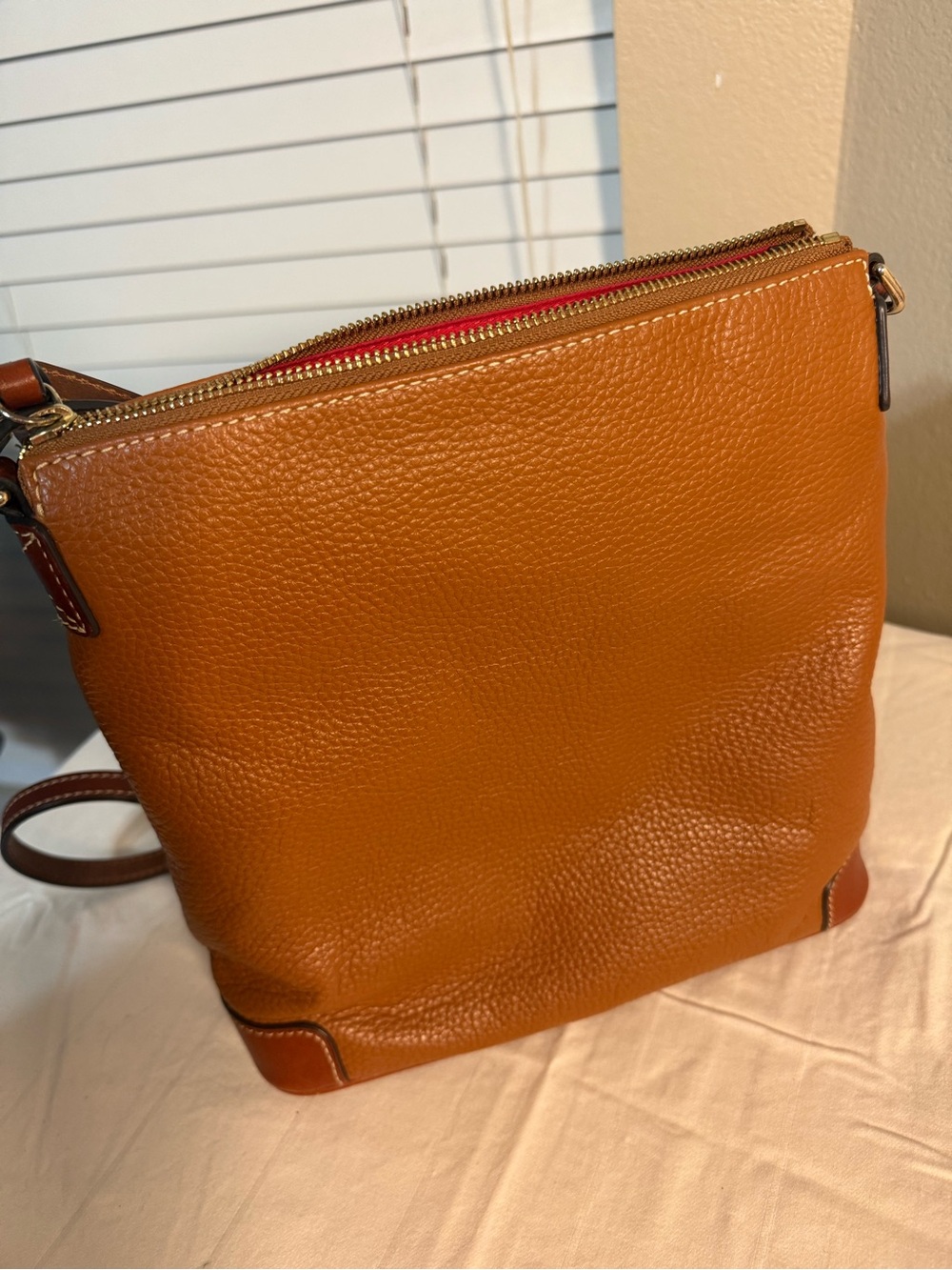 Dooney & Bourke Caramel Pebble Leather Crossbody Bag - Picture 5 of 6